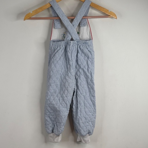 VTG 90s Rocking Horse Bubble Romper 24M Tiny Tots Quilt Stripe Cowboy Retro Blue - Picture 4 of 8